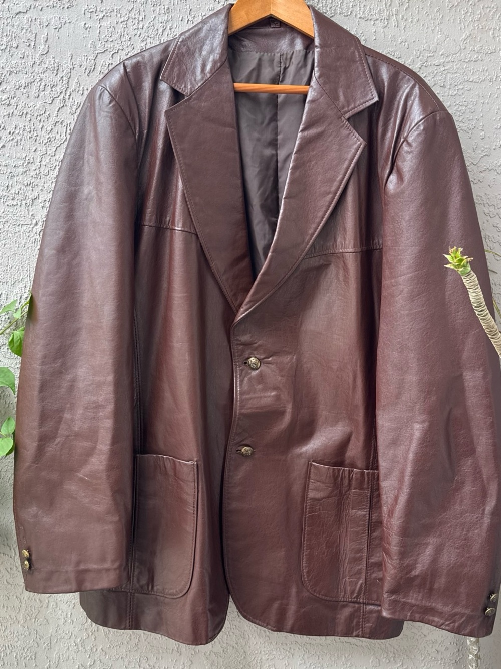 Gino Leather Vintage Made in Argentina Oxblood leather Trench Coat